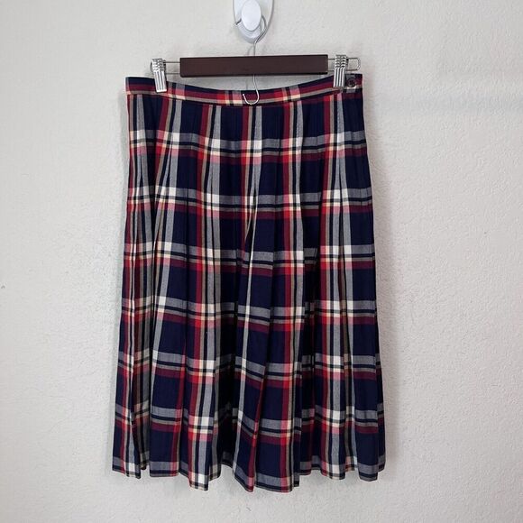Pendleton Vintage Skirt Plaid Midi Pleated School Academia Size 10 High Waist - Picture 3 of 7